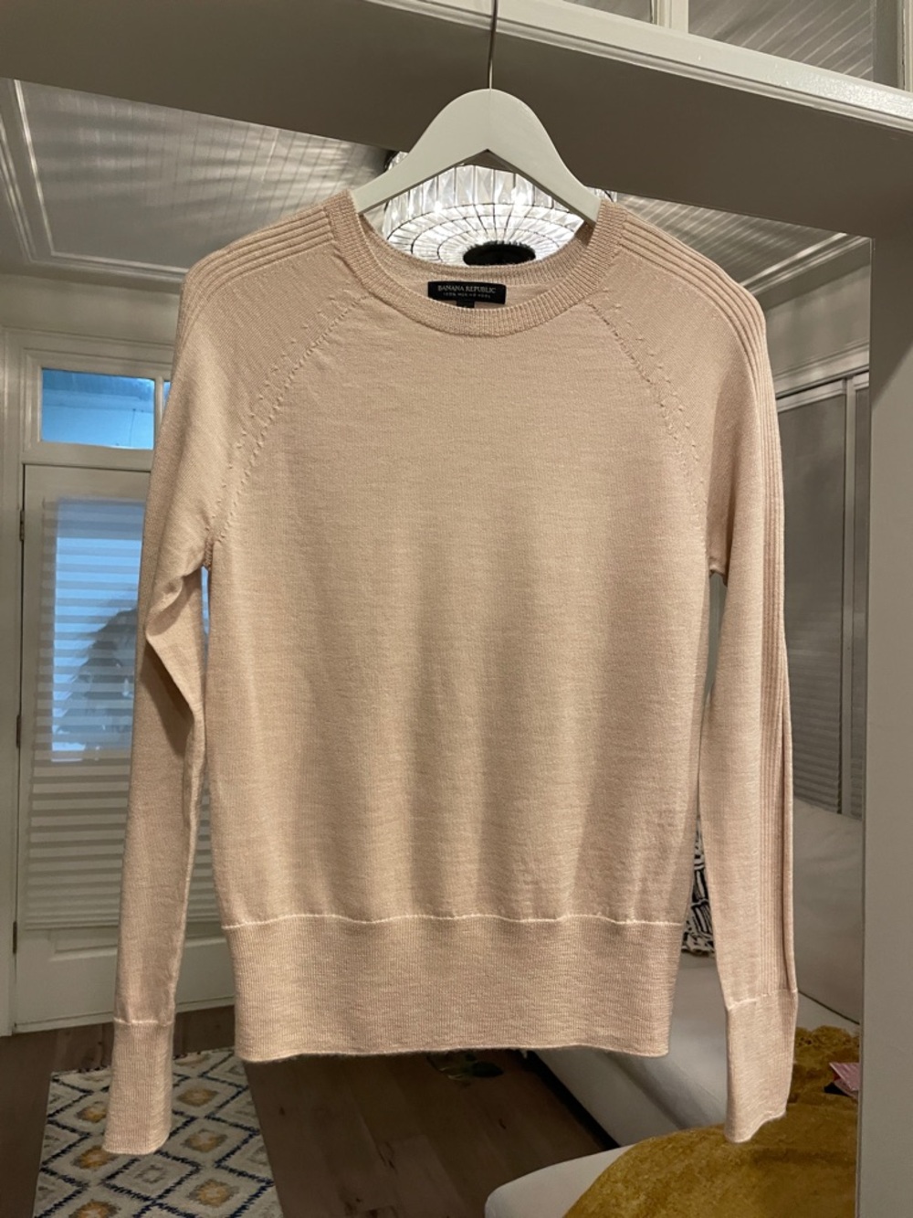 Light Dusty Rose Crewneck Sweater 100% Merino Wool
